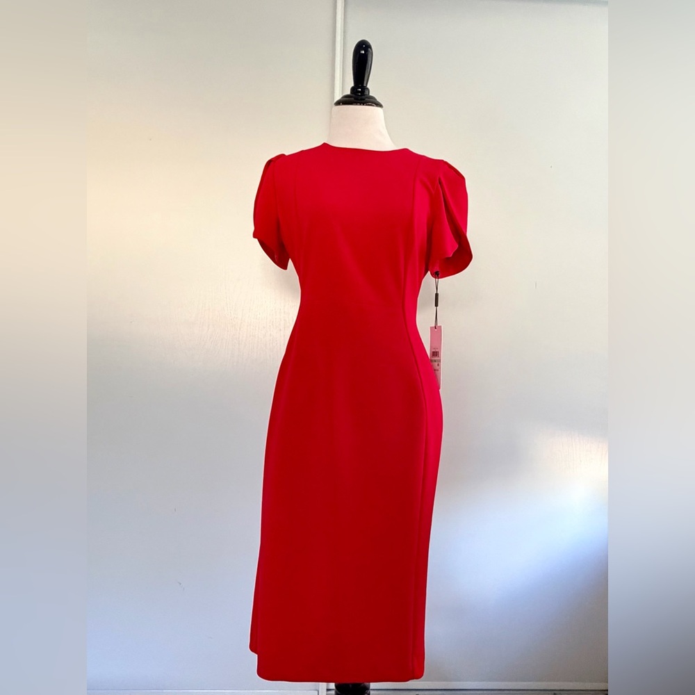 NWT! ✨ Calvin Klein Vibrant Red Midi Dress